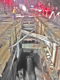 42 inch ductile iron pipe installation in Boston, Mass