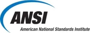 American National Standards Institute (ANSI) logo: a blue semi-circle around the ANSI acronym 