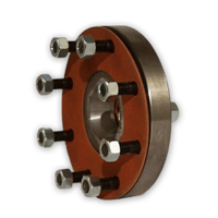 An unpacked RedHed Space Saver Flange shown from the front/side; designed for tight spaces
