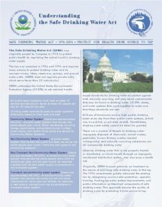 Understanding the Safe Drinking Water Act - Click to View PDF