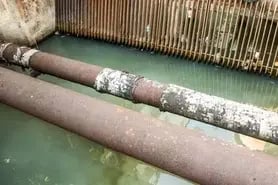 Old, corroded water pipes