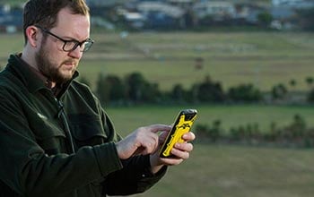 Man using Trimble GIS