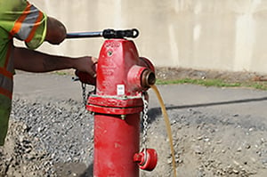 Types of hydrant damage with water coming out