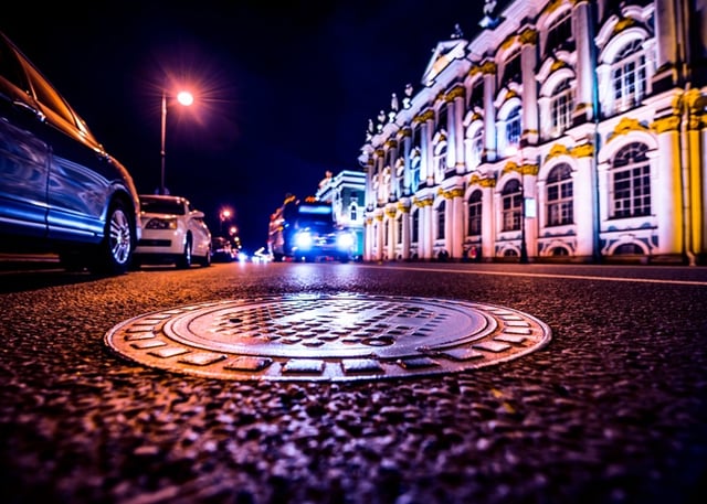 Manhole in Road