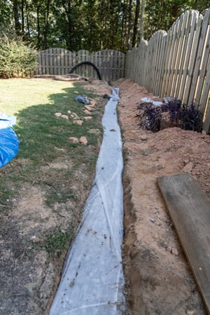 french drain almost completed