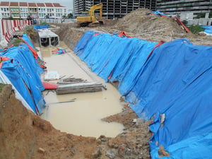 construction site flooded