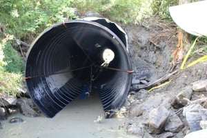 Slip lining a culvert pipe drain